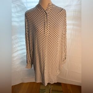 H&M White and Black Patterned Midi Dress